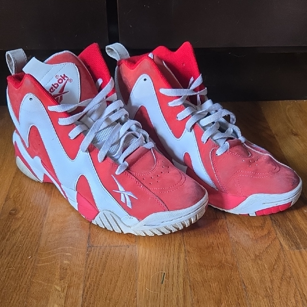 Reebok Red and White Athletic Sneakers